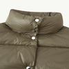 Womens Winter Short Puffer Coat Slim Fit Long Sleeve Solid Color Stand Collar Cotton Padded Jacket Office Casual Wear