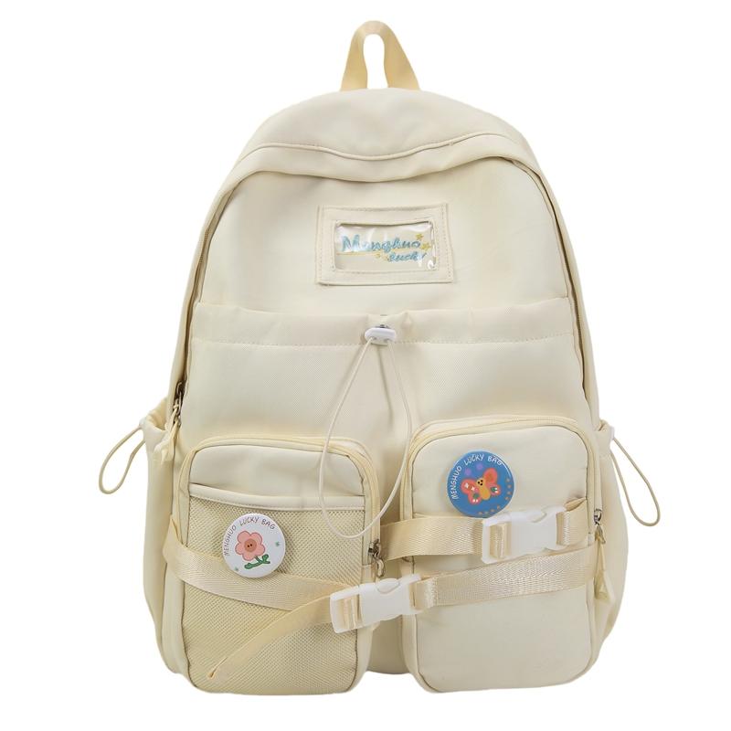 Junior High School Student Schoolbag Color Block Women's Large Capacity Backpack