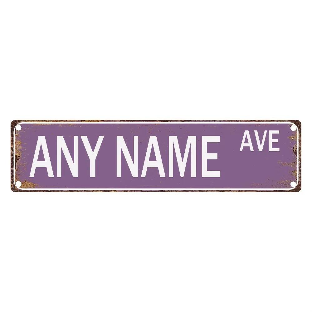Personalized Retro Street Sign 15.75x3.94in Custom Metal Foil Wall Decor