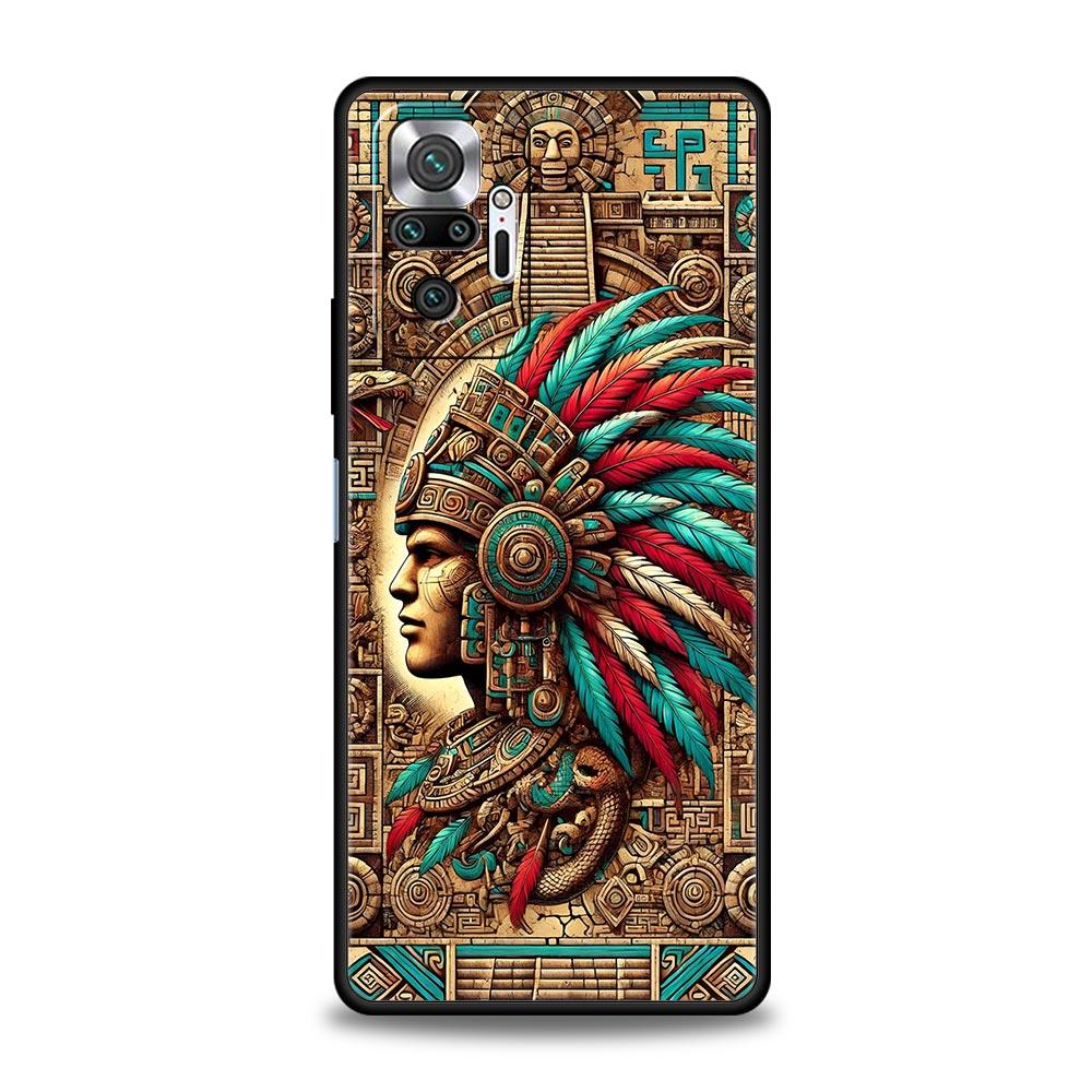 Vintage Totem Painting Phone Case Cover for Redmi 14C 10C Note 15 14 13 12 10 11 K40 Pro Plus 5G Shockproof Soft TPU Shell Bags