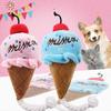 2PCS Ice Cream Dog Squeaky Toys, Puppy Chew Toys with Ropes, Dog Plush Toy for Small To Medium Dogs and Cats Pet Supplies Toys, Christmas Gift for Dog