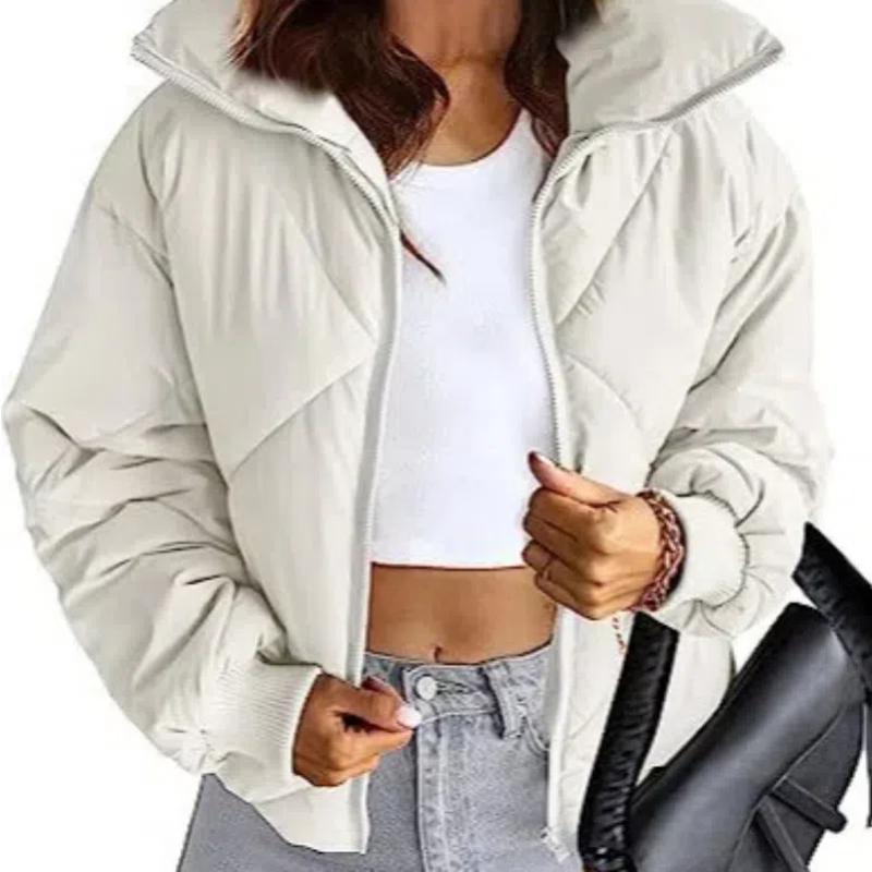 Women's Quilted Puffer Vest Sleeveless Lightweight Zip Up Jacket Winter Warm Coat Outerwear Short Puffer Jacket with High Collar