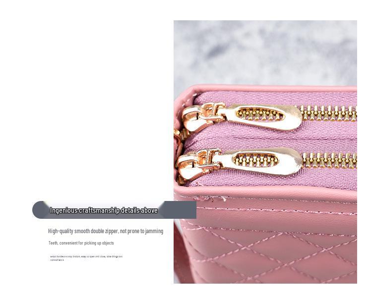 Women's 2023 Long Korean Style Wallet: Double Zipper Phone Bag, Large Capacity Card Holder, Coin Purse.