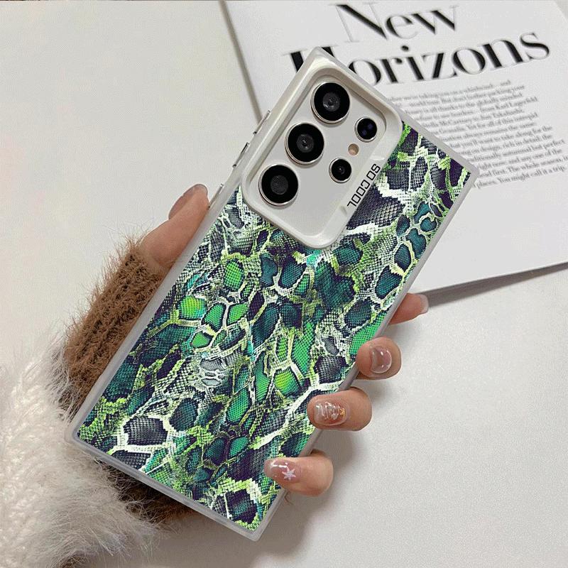 Fashion Snake Skin Pattern Soft Phone Case for Samsung Galaxy S24 S25 FE S26 Edge S23 Ultra S22 Plus S21 + Shockproof Cover Back