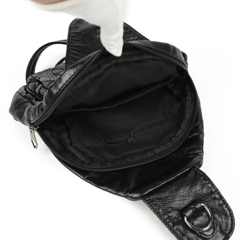 Soft Leather Shoulder Bag Women's Chest Bag Soft Leather Crossbody Bag Travel Satchel