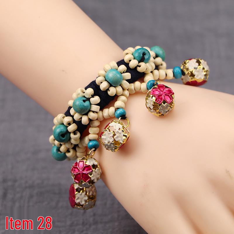 Yunnan Handgefertigtes Indigo Batik Baumwolle Leinen Armband