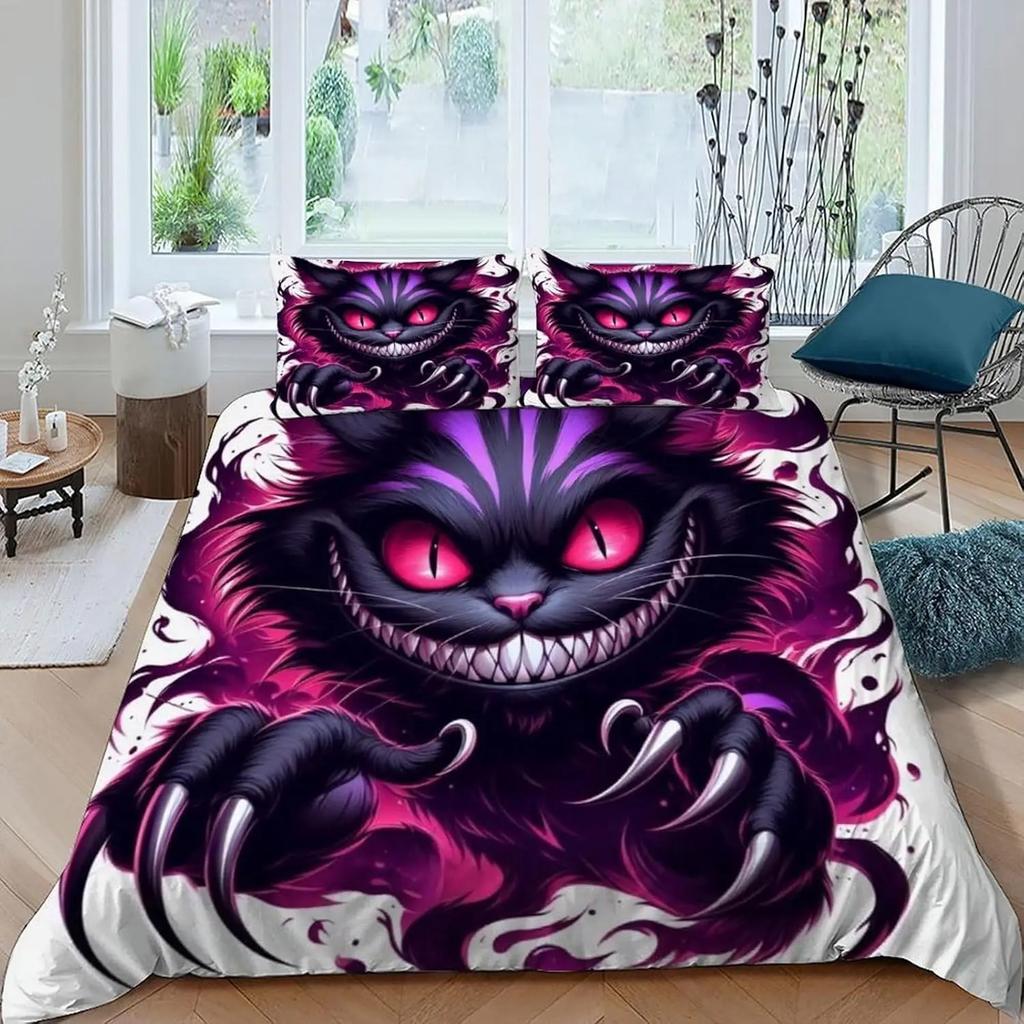 Cheshire Cat Duvet Cover, Bedding Sets 2 Piece Comforter Cover With Pillowcases75*50Cm, Soft Bed Cover For Adults And Children