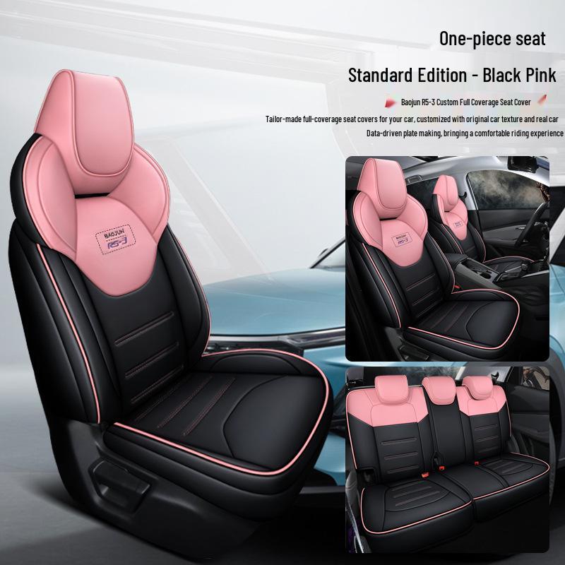 QQG Maßgefertigter Sportsitzbezug aus Leder für Baojun RS-3: Ganzjahres-Kissenpolster