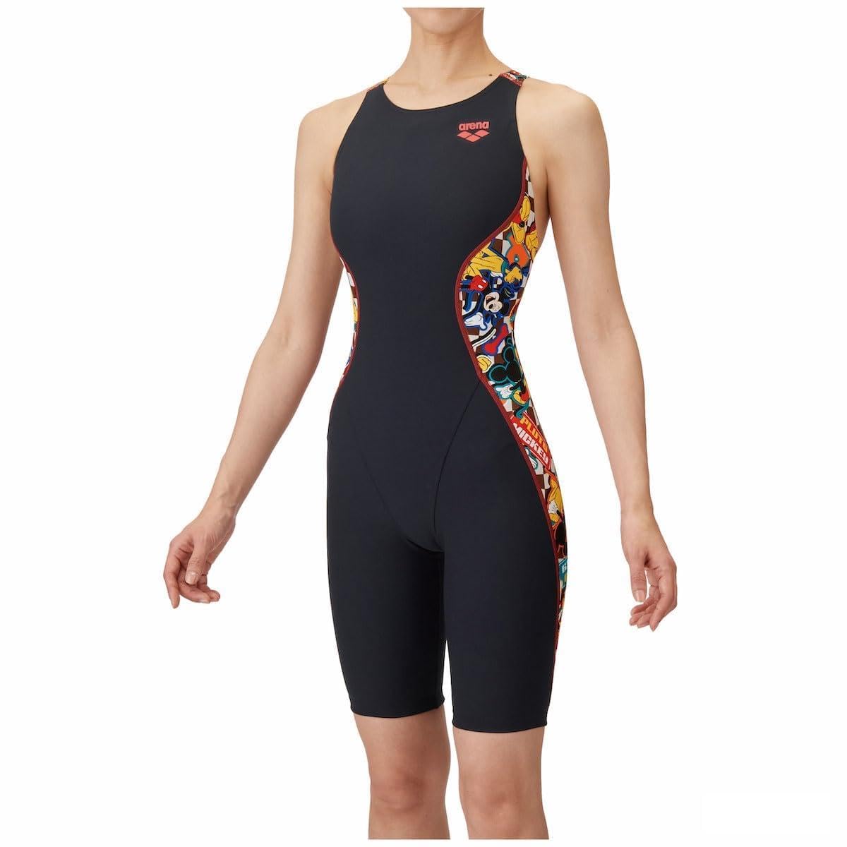 

Swimsuit Training One Piece Spats Black x Orange XO [Arena] (Open Back/Half Leg) Women s (BKOR)