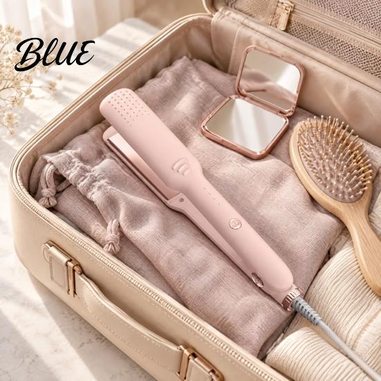 Multifunctional Hair Styling Machine 2 in 1 Straightener Curling Iron Negative Ionic Wide Plate Flat 4 Temp Settings Compact Tool for Dormitory 10s