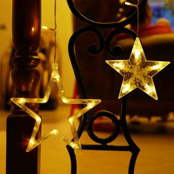 LED Light Curtain Christmas Tree Lights Warm White Windows Garland Lights