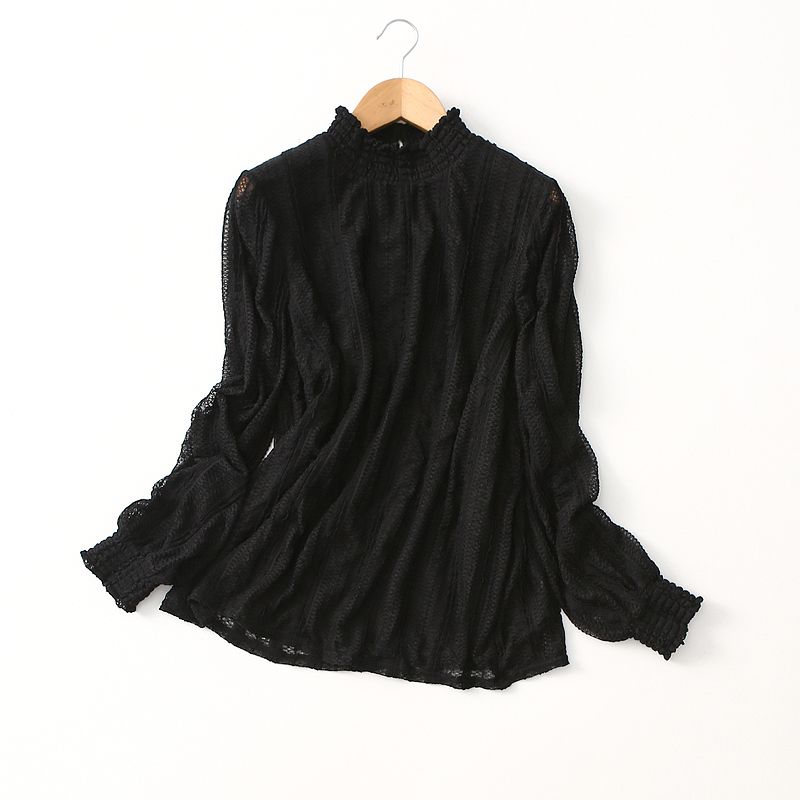 Export Export Soft Super Elastic Pure Color Minimalist Cut Out Twisted Flower Stand Collar Pullover Knitwear Female Autumn and Winter Undershirt