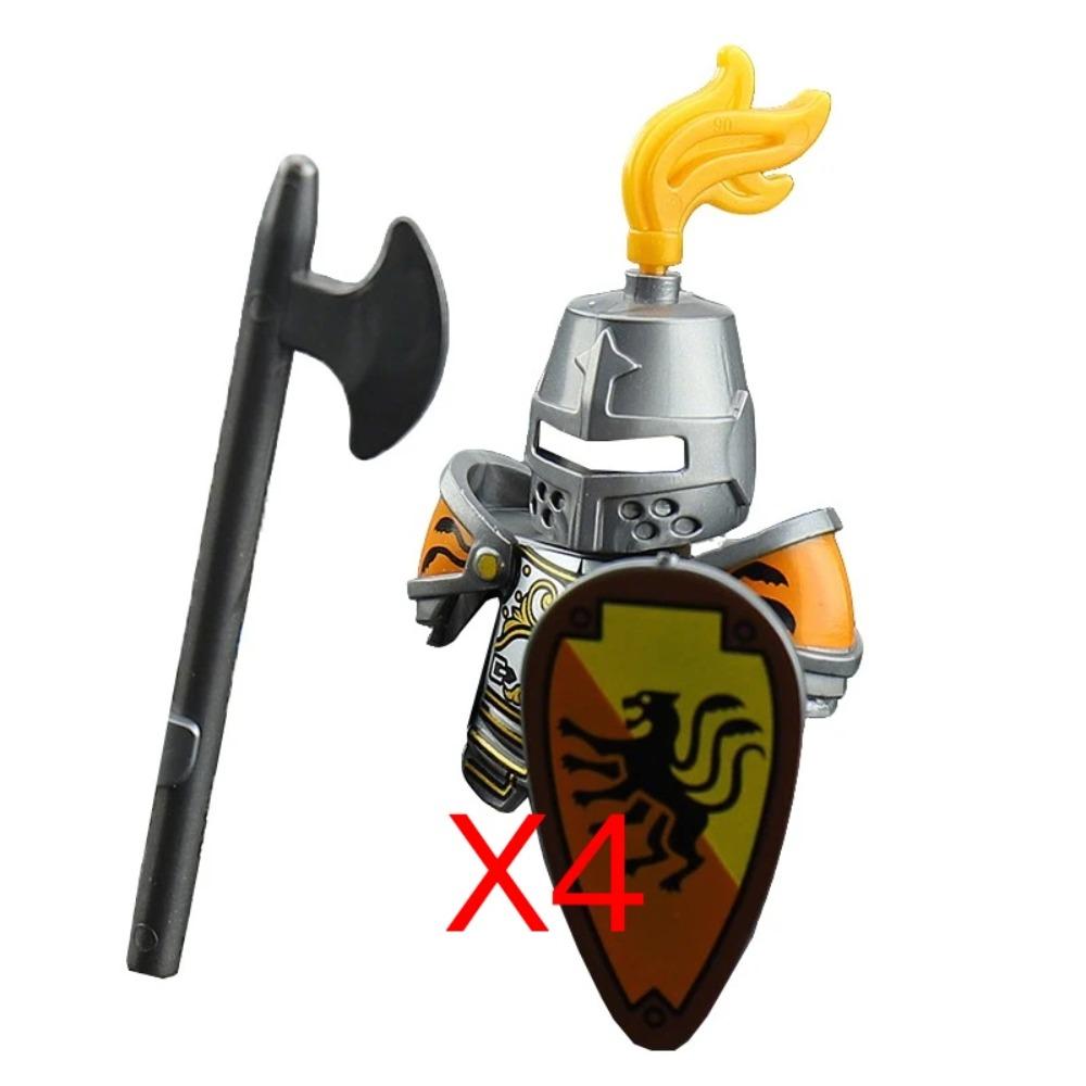 Mittelalterliche Burgsoldaten Actionfiguren Baustein Drache Anime Ritter Zubehör Kriegspferd Miliz Helm Schild Spielzeug Geschenk B15