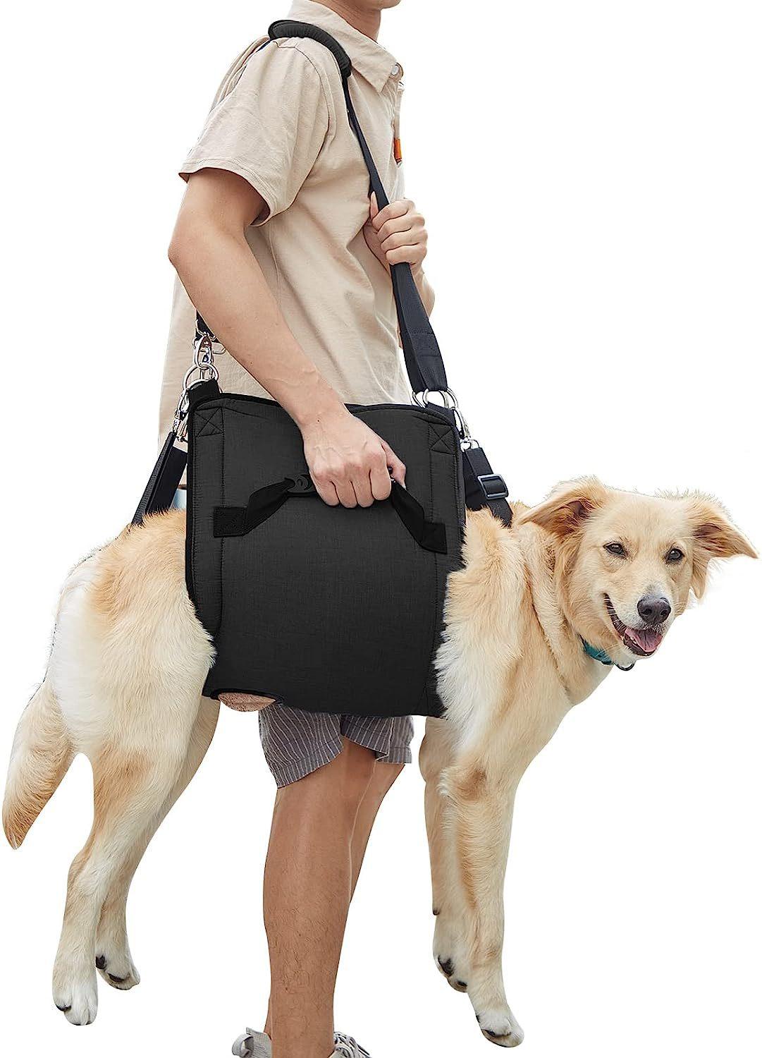 Pet Dog Carry Sling, Emergency Backpack Pet Legs Support & Rehabilitation Dog Lift Harness , for Dogs Joint Injuries,Arthritis M чёрный