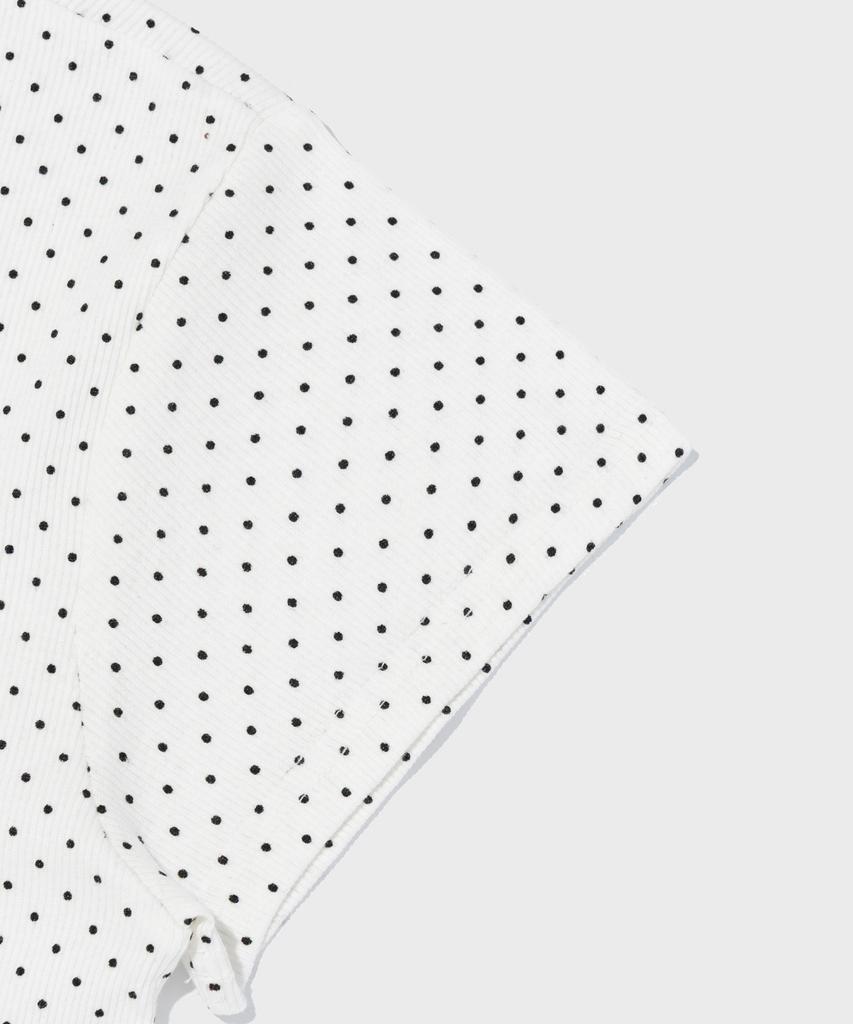 CARGOBROS FOR WOMAN Dot Pattern Short Sleeve T-Shirt (White)