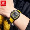 OLEVS Watch Men Chronograph Quartz Wristwatch Big Dial Moon Phase Hand Clock Date Waterproof Original Fashion Men's Watches