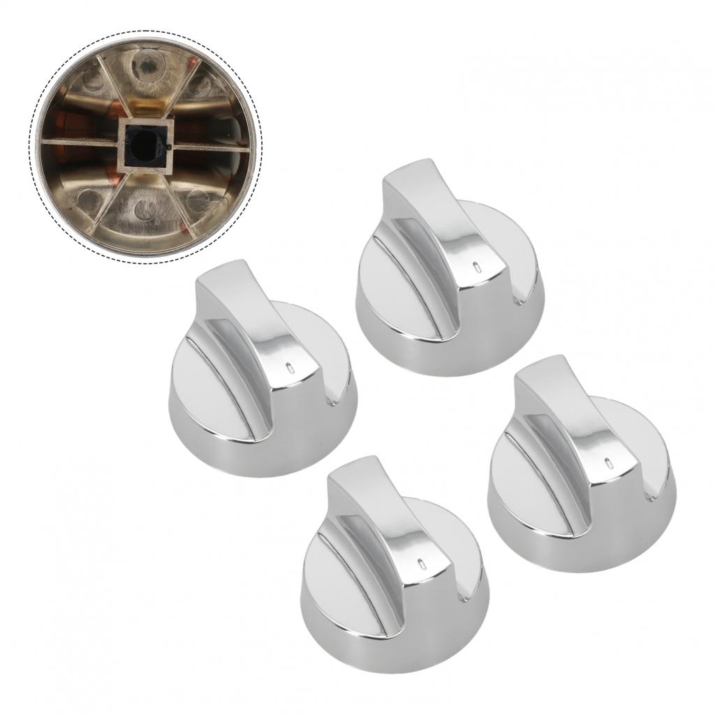 Set of 4 Knobs for Gas Grills Stylish Electroplated Accessories for Grilling