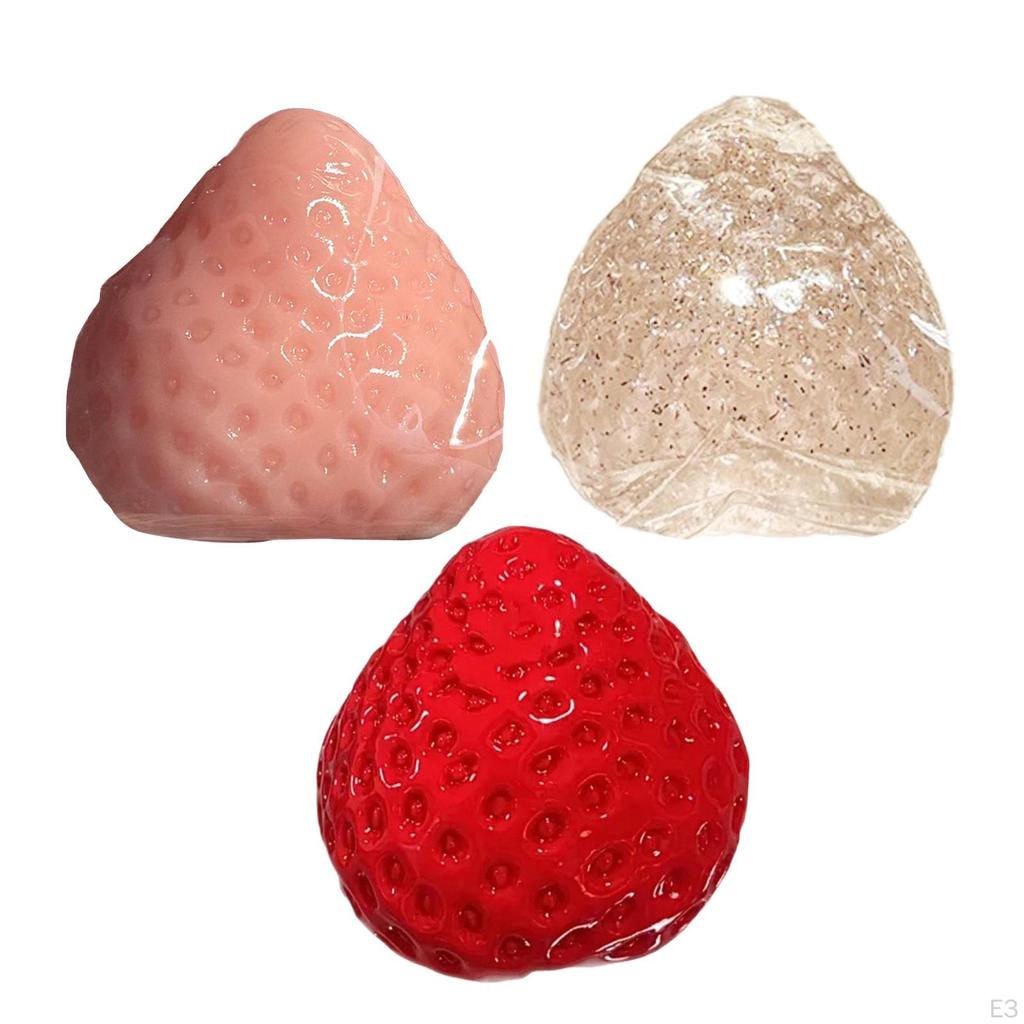 Soft Strawberry Toy Funny Cute Basket Filler Novelty Party Favors Relaxing Portable Fruit