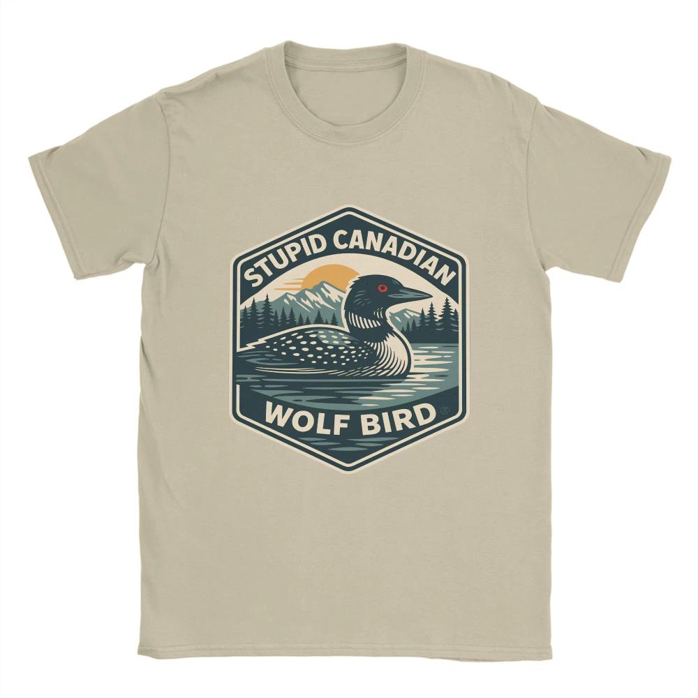 Vintage TShirt Beach Stupid Canadian Wolf Bird Hippie Men Women TShirts Cotton Tee Shirt Aesthetic Big Size Short Sleeve Tops