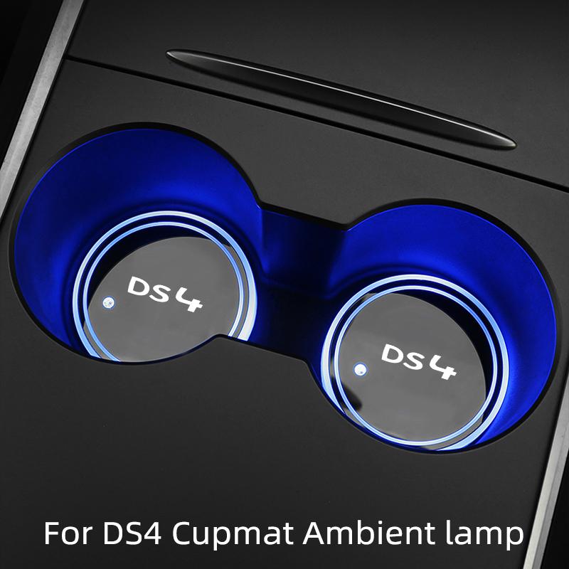 

Для Cabrio DS4 Автомобильная светящаяся подставка для чашки с водой 7 красочных автомобильных светодиодных атмосферных светильников с логотипом автомобиля Подставка для чашек Ambiance Lights