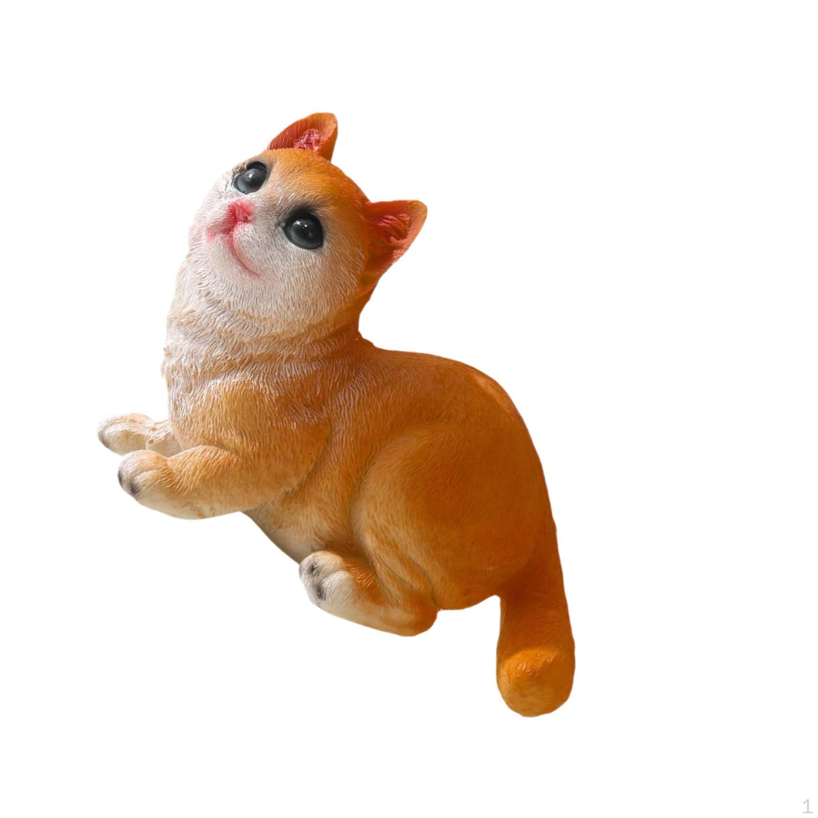 Animal Figure Decorative Statue Resin Sculpture Ornament for Bedside Table Countertop Cat Shaped
