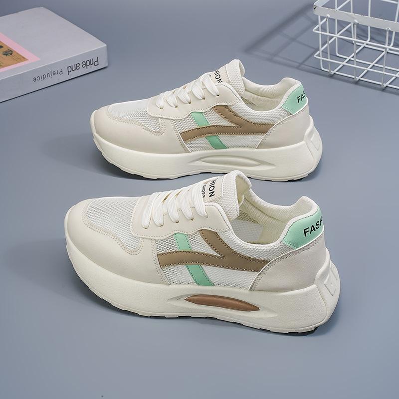 2025 Summer Women's Shoes New Breathable Hollow Mesh Shoes Children's Korean Version Versatile Platform Sports Shoes Casual Dad Shoes