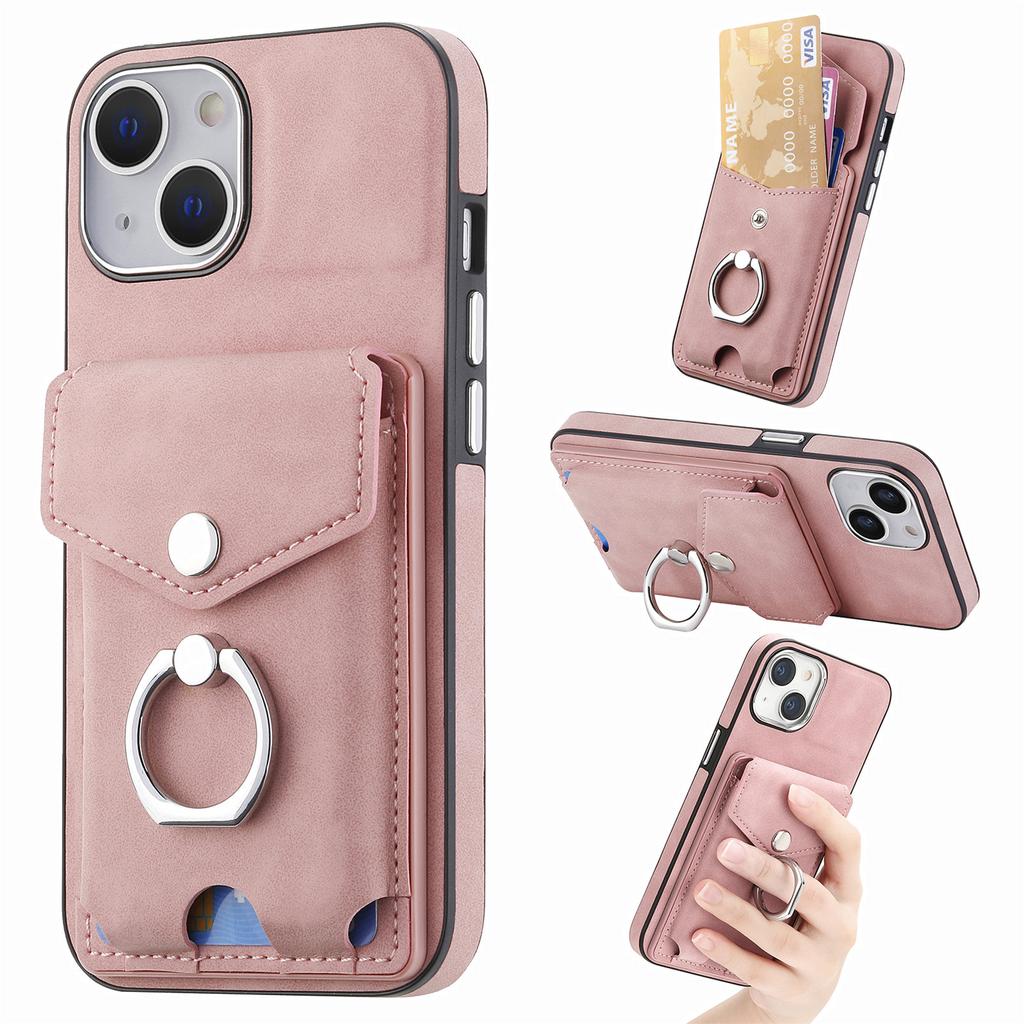 Magnetic Ring Holder Wallet Leather Case for IPhone 14 Pro Max 15 13 12 11 X XS XR 7 8 Plus SE2026 Vertical Cards Solt Cover