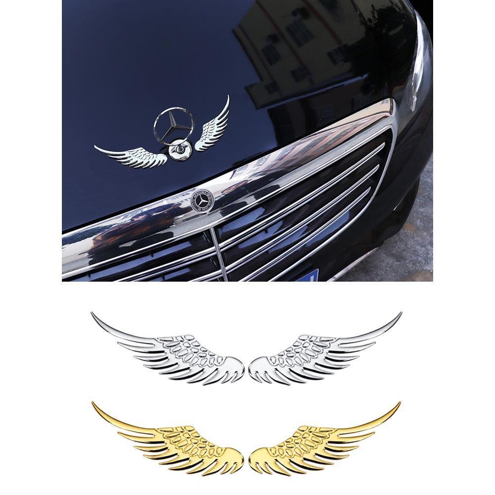 Car Exterior Angel Wing Emblem Stickers - Pair