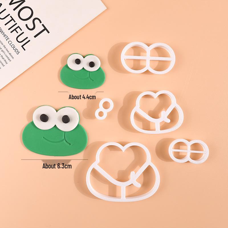 Forest Style Big-Eyed Frog Birthday Cake Decoration Fondant Embossing Mold - Animal Cute Frog Cutter for Baking