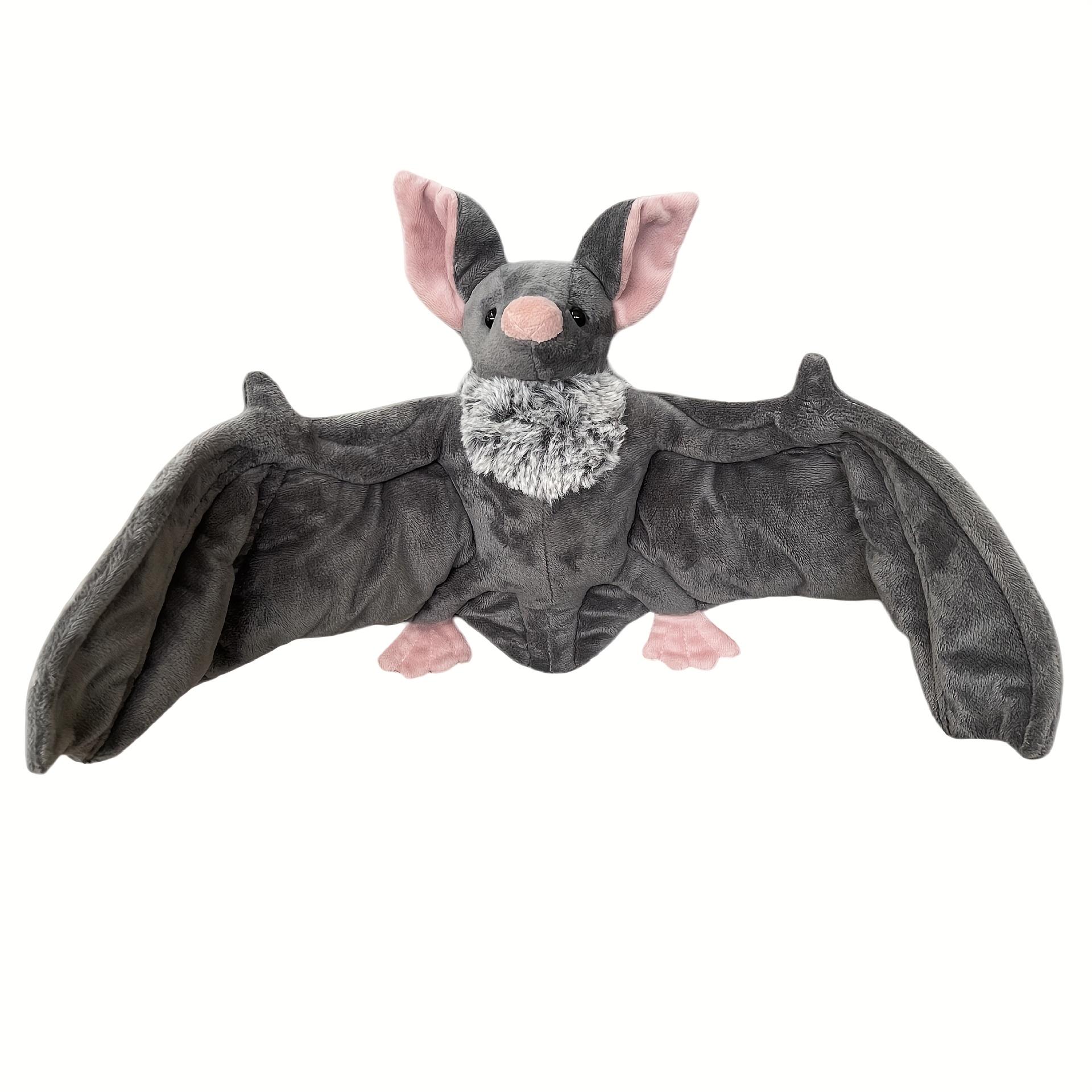 

[Cozy Bat Plush Toy] Super-Soft Midnight Snuggler Bat Plush Toy | Winged Stuffed Animal with Pink Ears & Fluffy Collar, Cozy Halloween Gift for soft bat doll