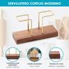 Premium Solid Multifunction Tissue and Napkin Holder Rack with Brass Toothpick Box Vertical Creative Design for Dining Table