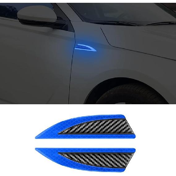 Car Safety Reflective Trim Sticker Carbon Fiber Side Marker Safety Warning Anti-Collision Strip Protection Reflector Guard for Car SUV Pickup