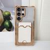 Glitter Silicone Card Slot Case Shell For Smausng S25 Edge S24 FE S23 Ultra A56 A36 A16 A15 A55 A35 Solid Color Frame Clear Shockproof Phone Cover