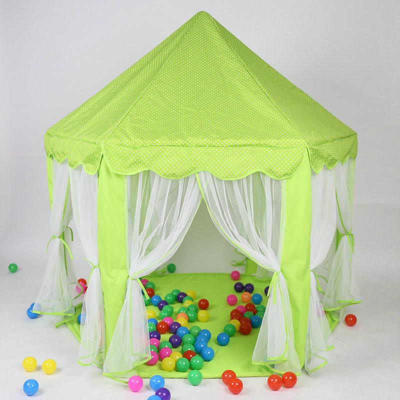 Hexagonal Princess Castle Play Tent for Girls - Indoor Role-Playing Toy Game, Small Size.