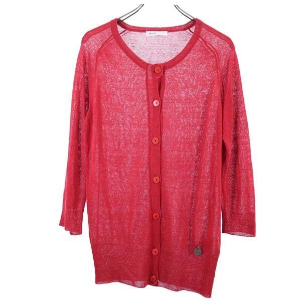 SEE BY CHLOE Linen Blend Long sleeve knit cardigan Red series Women Used