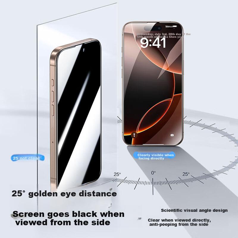 Screen Protector for Apple IPhone 16/15, Anti-Peeping Tempered Glass Film, Dust-Proof, Shatterproof, Anti-Fingerprint, Full Coveragen Protection Film