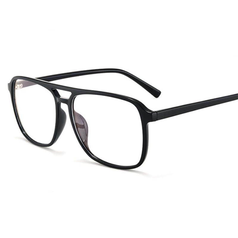 Square Finished Myopia Glasses Anti-Blue Light Big Frame Double Beam Myopes Lunettes Diopter 0 -0.5 -0.75 -1.0 -2.0 -2.5 T -6.0
