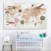 Cartoon Ocean Animal World Map Wall Art Canvas Painting Nordic Posters And Prints Nursery Wall Pictures For Kids Room Decoration