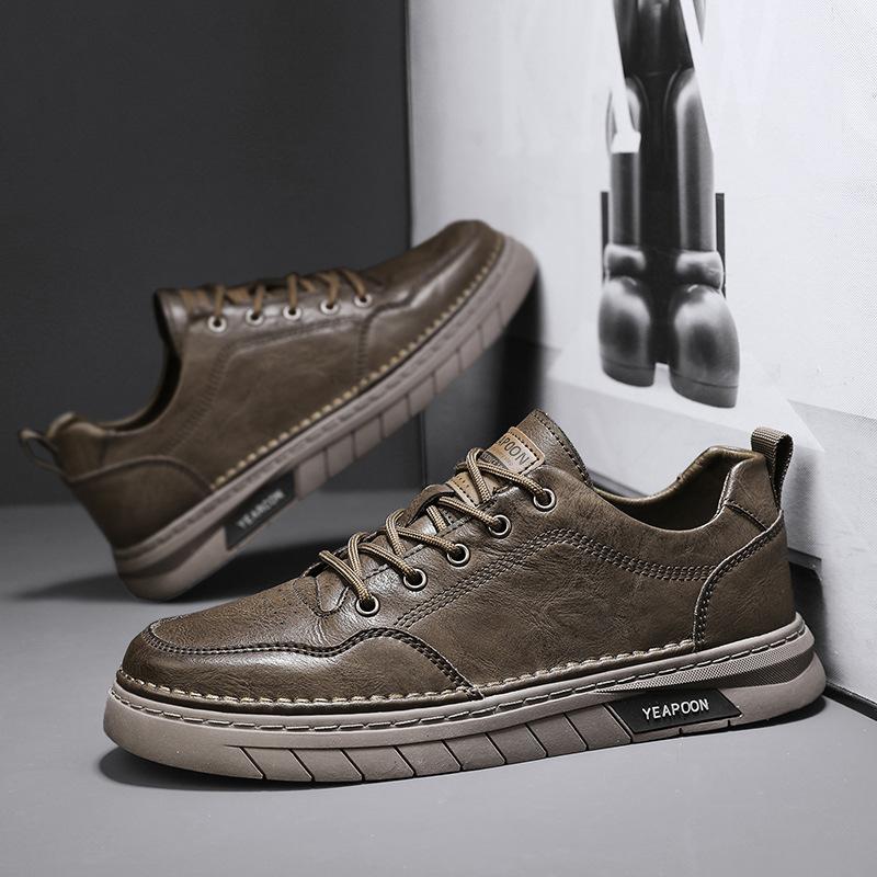 

Мужская обувь Мужская повседневная обувь в британском стиле для работы Мужская кожаная обувь Мужская универсальная черная обувь на толстой подошве 44