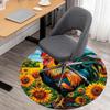 1PC rooster sunflowers Office Round Area Rug, Under Office Chairs Bedroom Living Room Home Decor, Carpet for Office -1110040