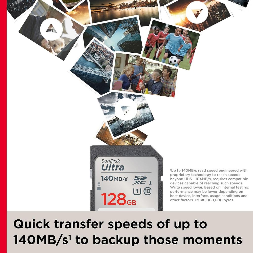 SanDisk SD Card 64GB 128GB 256GB V10 32GB Normal Full Size Original Sandisk Ultra Flash SD Memory Card High Speed Sdxc UHS-I for Camera