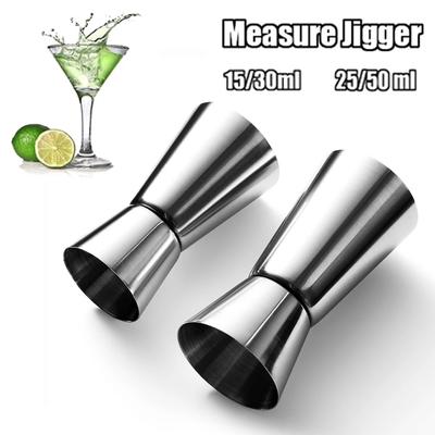2Pcs/Set Stainless Steel Cocktail Shaker Measure Cup Dual Shot Drink Spirit Measure Jigger Kitchen Gadgets