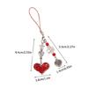 Sparkling Heart Charm Pendant Chain Hanging Decoration for Keys Bag Purse