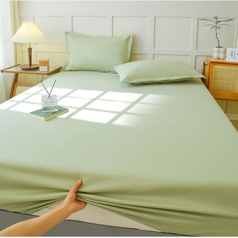 Full Package Non Slip Bedsheet Waterproof and Dustproof Mattress Protective Cover Suitable for Single Double Bed Minimalist Solid Color Bedclothes