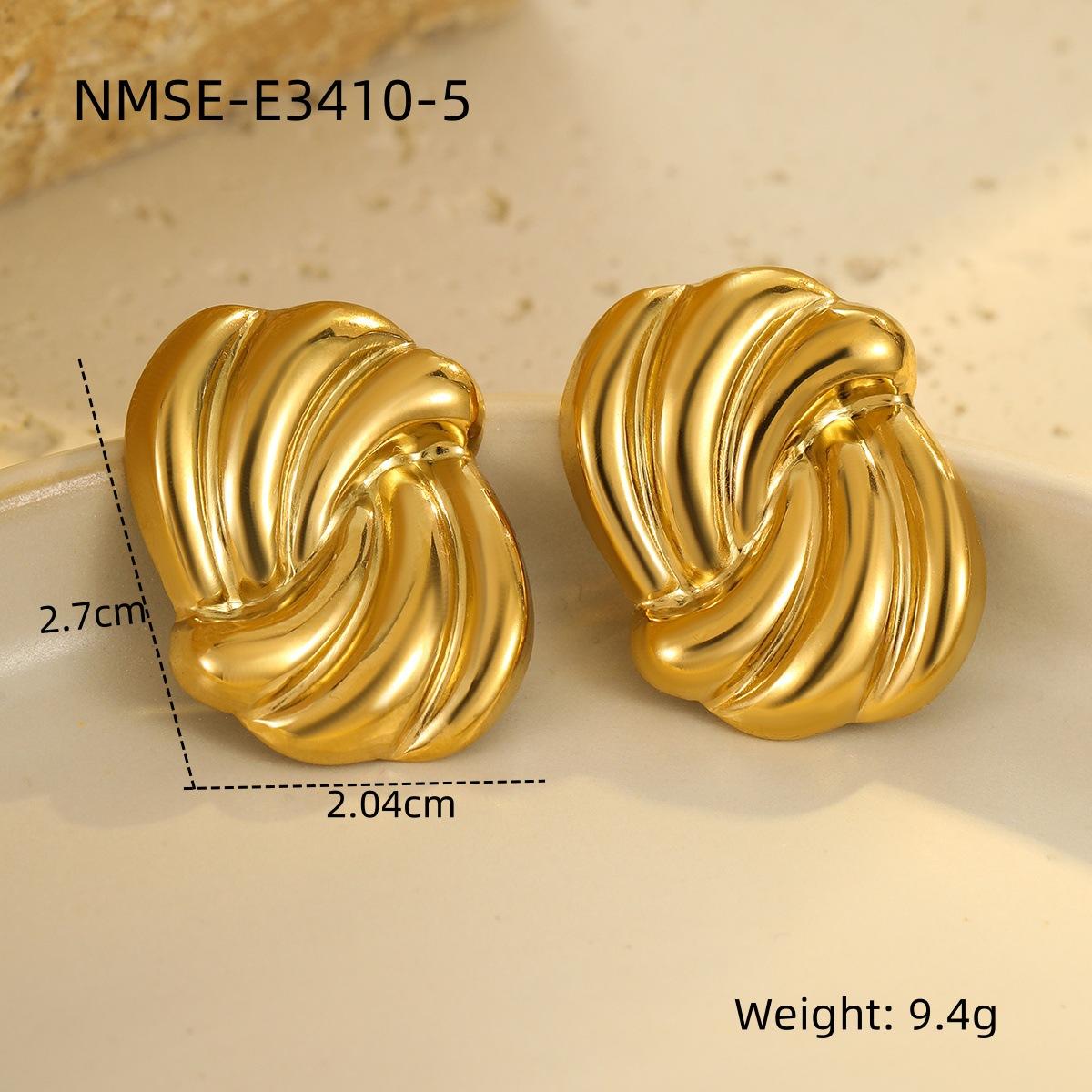 GEMCHIC Women s Gold Twisted Knot Stud Earrings Stainless Steel Geometric Minimalist Hypoallergenic Jewelry 18K