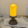 Simulation Electronic Candle with Wax Drip Effect Flameless Led Candle Holder Night Light Ornaments