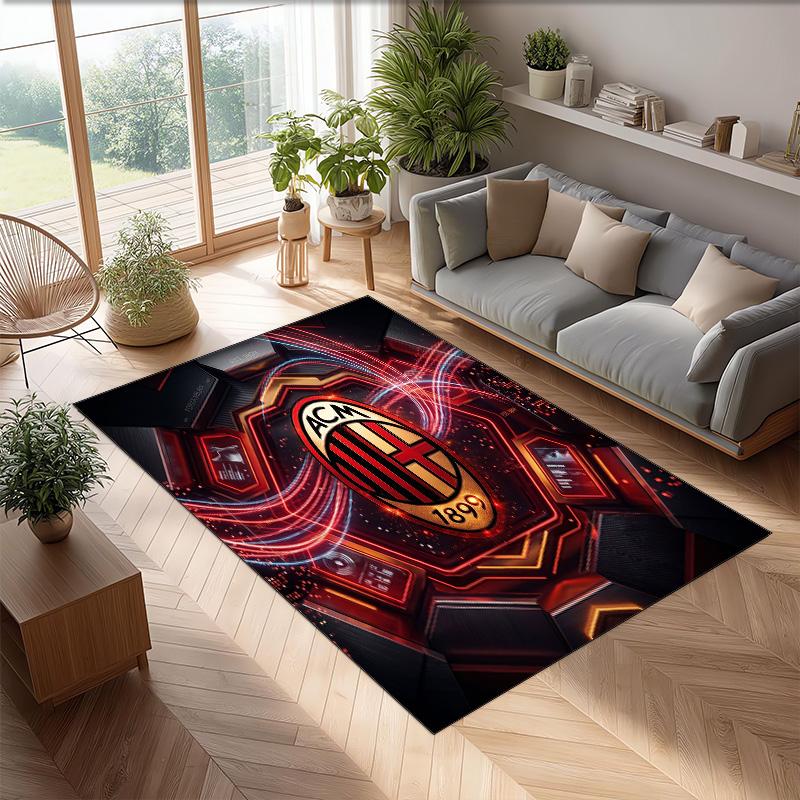 AC Milan Printed Flannel Area Rug Non Slip Soft Polyester Floor Carpet Indoor Decor Mat for Bedroom Living Room Sofa Game Room Home Decoration
