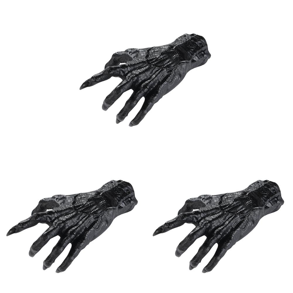 3 Set Halloween Gothic Demon Claw Hanging Hook Statue Resin Craft Jewelry Hanger Creative Halloween Party Decoration Horror Prop