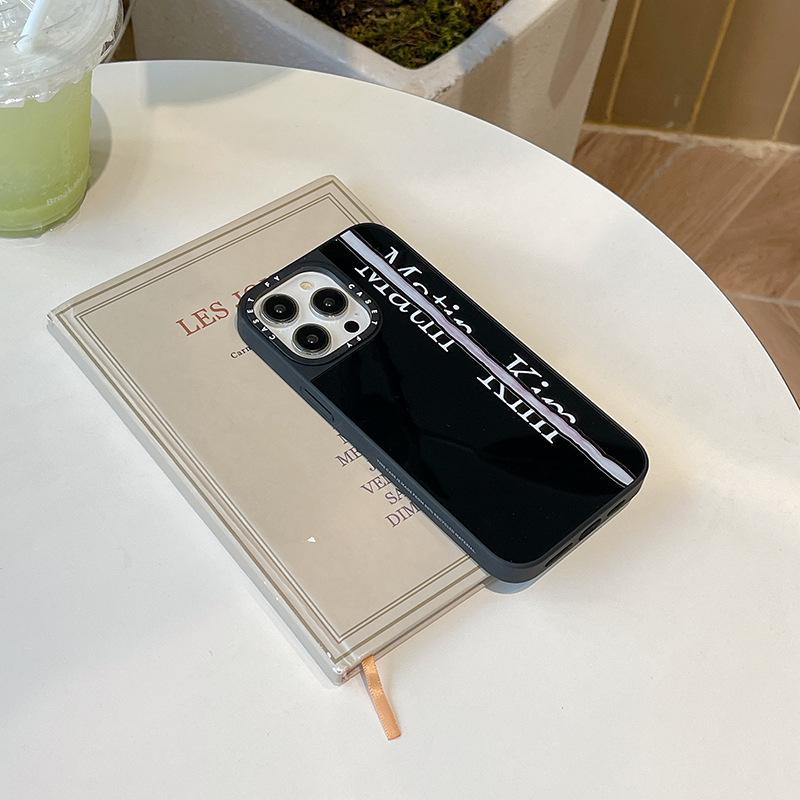 "Korean Denim Drop-Proof Case for Apple iPhone 12-16 Pro Max, Trendy Mirror Design."