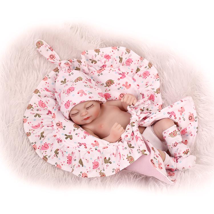 Realistic Soft Rubber Baby Doll Bath Toys for Role-Playing 27 cm